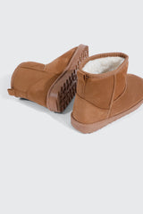 Faux Sheepskin Ankle Boots