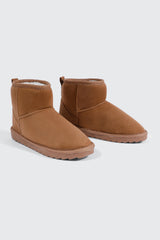 Faux Sheepskin Ankle Boots