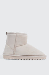 Faux Sheepskin Ankle Boots
