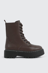 Chunky Lace Up Ankle Boots