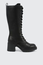 Tall Lace Up Knee High Boots