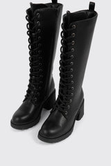 Tall Lace Up Knee High Boots