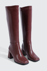 Square Toe Knee High Boots