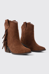 Western Fringe Ankle Boots