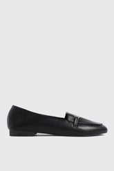Faux Leather Square Toe Loafers