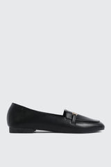Faux Leather Square Toe Loafers