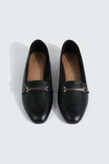 Faux Leather Square Toe Loafers