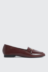 Faux Leather Square Toe Loafers