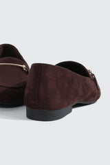 Faux Suede Square Toe Loafers