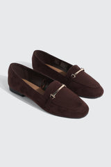 Faux Suede Square Toe Loafers