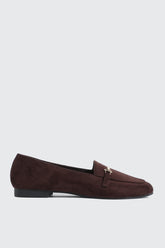 Faux Suede Square Toe Loafers
