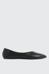 Faux Leather Pointed Toe Flats