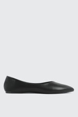Faux Leather Pointed Toe Flats
