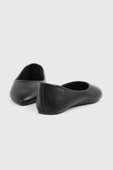 Faux Leather Pointed Toe Flats