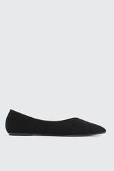 Faux Suede Pointed Toe Flats