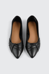 Pleated Pointed Toe Flats