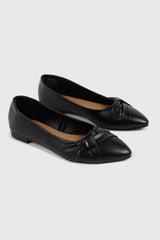 Pleated Pointed Toe Flats