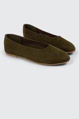 Faux Suede Ballet Flats