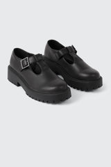 Faux Leather T-Strap Shoes