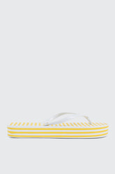 Striped Wedge Flip Flops