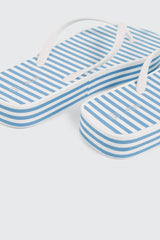 Striped Wedge Flip Flops