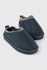 Faux Suede Slip On Mules