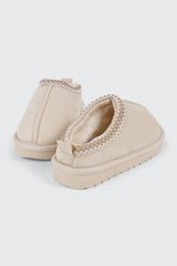 Faux Suede Slip On Mules