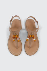 Beaded Thong Flat Sandals
