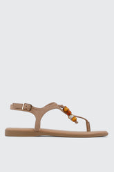 Beaded Thong Flat Sandals