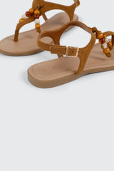 Beaded Thong Flat Sandals