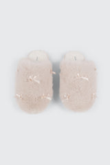 Faux Fur Bow Slippers