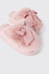 Faux Fur Platform Slippers