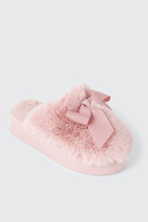 Faux Fur Platform Slippers