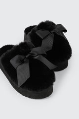 Faux Fur Platform Slippers