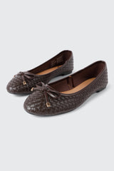 Woven Round Toe Ballet Flats