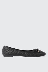 Woven Round Toe Ballet Flats