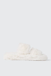 Two Band Faux Fur Slippers