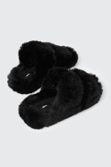 Two Band Faux Fur Slippers