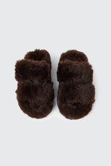 Two Band Faux Fur Slippers