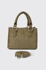 Faux Suede Small Tote Handbag