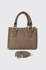 Faux Suede Small Tote Handbag