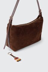 Suede Small Tote with Beads
