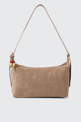 Suede Small Tote with Beads