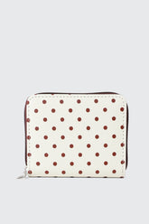 Compact Polka Dot Zip Wallet