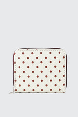 Compact Polka Dot Zip Wallet
