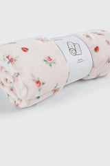 Strawberry Floral Throw Blanket