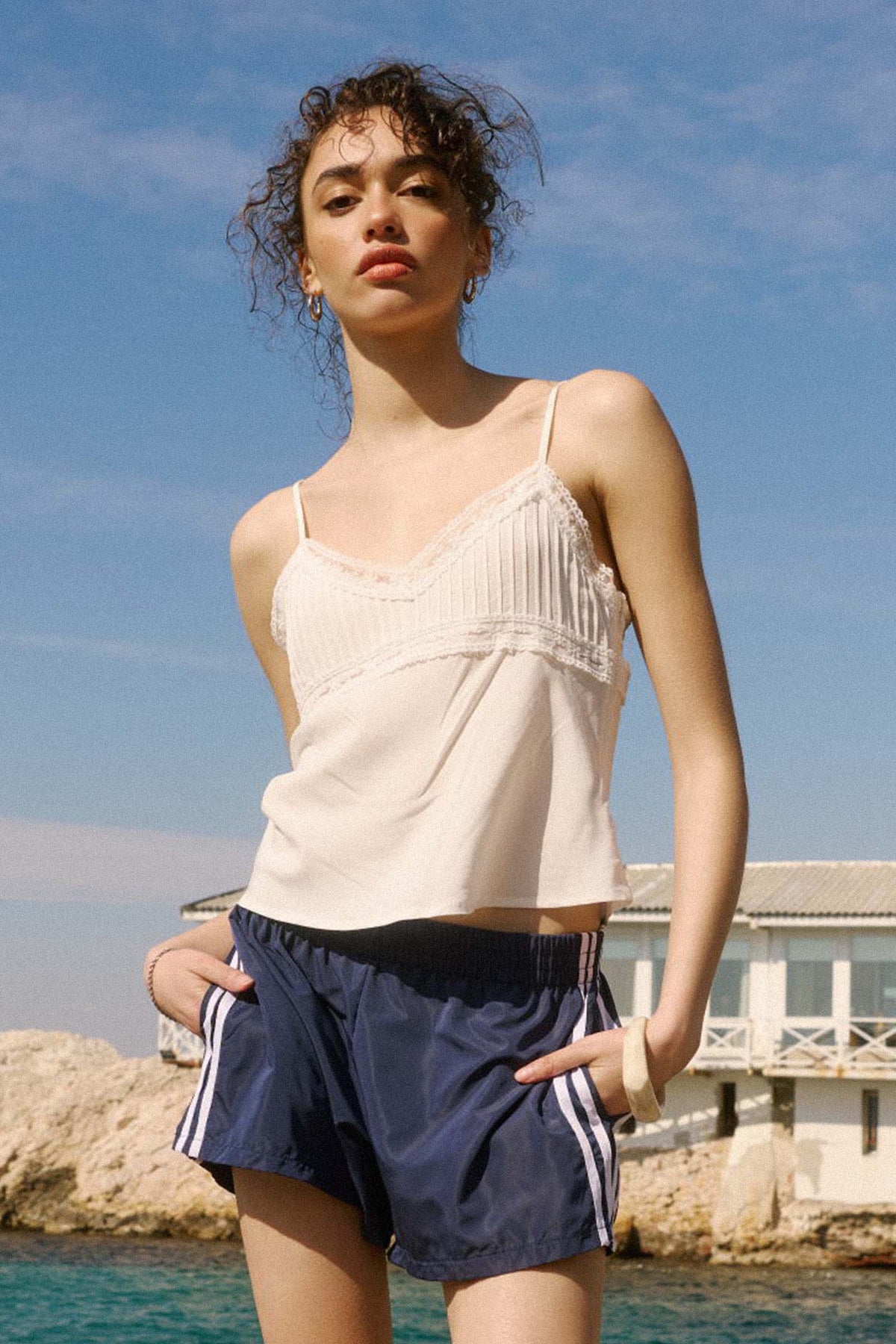 Woven Shorts with Contrast Piping