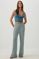 Lace Wide Leg Knit Pants