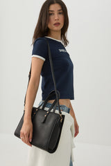 Pebbled Faux Leather Small Tote