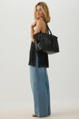 Slouchy Faux Leather Tote